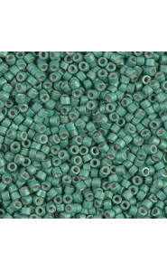 Miyuki Delica Perlen 11/0 - Galvanized matted dark mint DB-1171